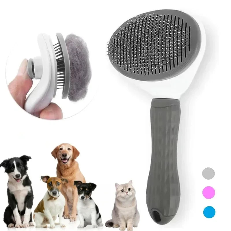 Peine Autolimpiable para Perros y Gatos – Elimina el Pelo con un Click