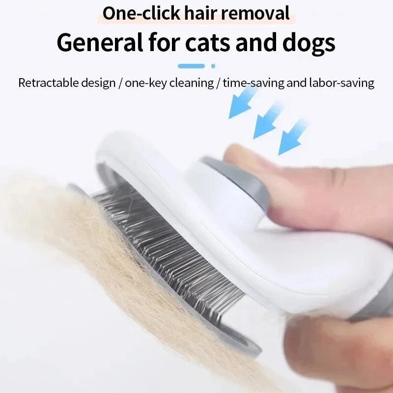 Peine Autolimpiable para Perros y Gatos – Elimina el Pelo con un Click